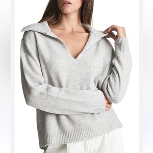 Reiss Rylee Wool & Cashmere Collar Sweater In Grey Size S